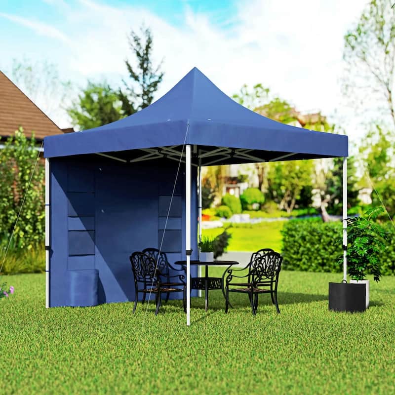 10' x 10' Heavy Duty Pop Up Canopy Tent with Sidewall, UPF50+