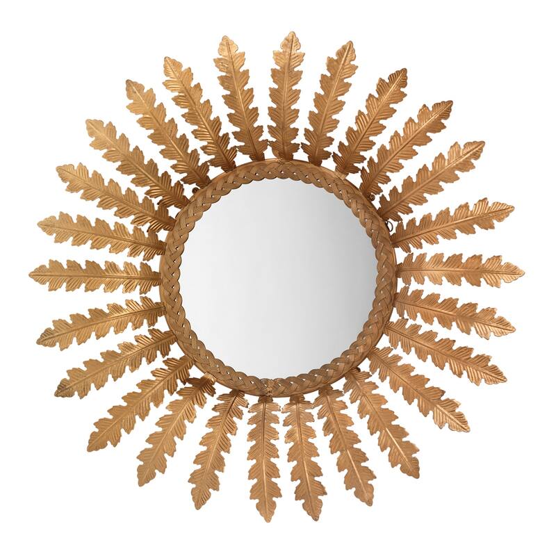 Alden Décor Sophie Metal Sunburst Mirror, Antique Brass - Antique Bronze