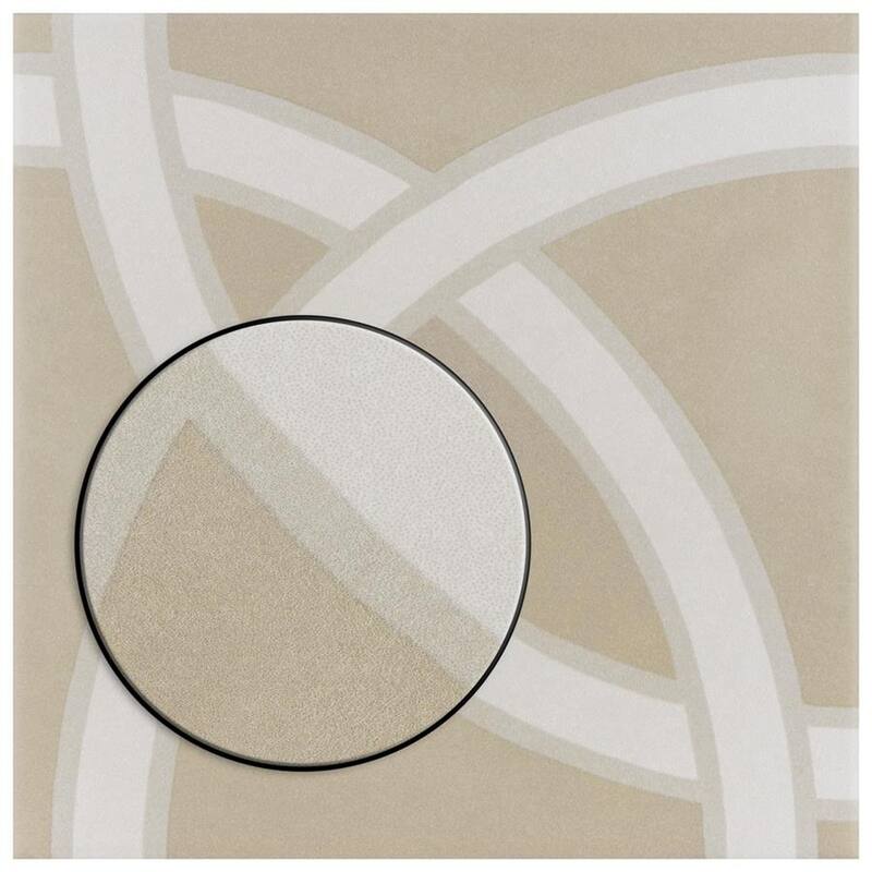 Merola Tile Caprice Pastel Loop Encaustic 7.86" x 7.86" Porcelain Floor and Wall Tile