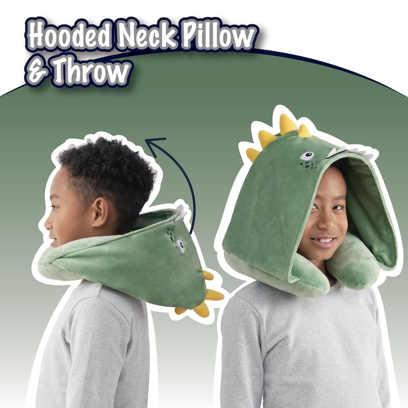 3D Animal Hooded Neck Pillow and Throw Set for Kids