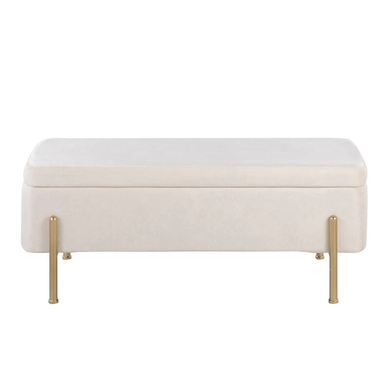 Silver Orchid Galotti Storage Bench with Flip-Top Lid