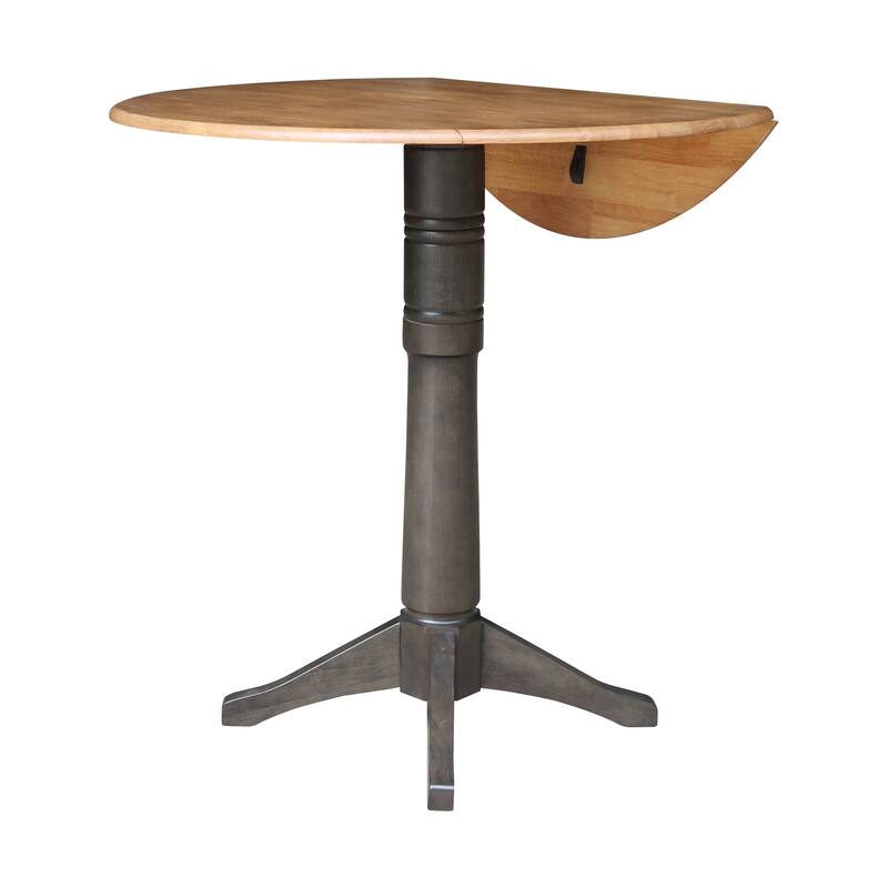 42 in. Round Top Dual Drop Leaf Pedestal Dining Table