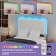 preview thumbnail 16 of 22, Adjustable Headboard Lamb Wool Bed Frame with Drawer and Charging Station & LED Lights