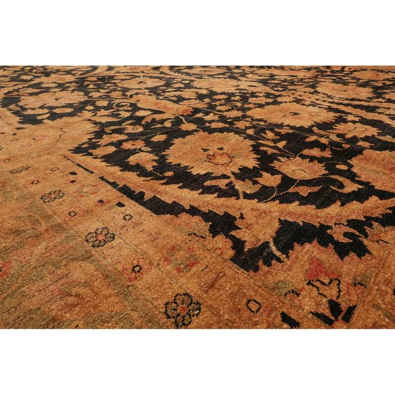 Hand Knotted Chobi Peshawar Charcoal 100% Wool Traditional Area Rug - 11' 8'' x 16' 10''