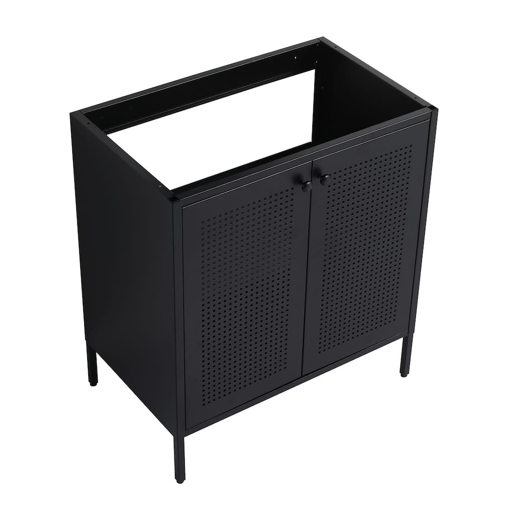 Bathroom Vanity Cabinet with Two Doors, Adjustable Storage Shelves, Cold Rolled Steel Construction (Sink Not Included)