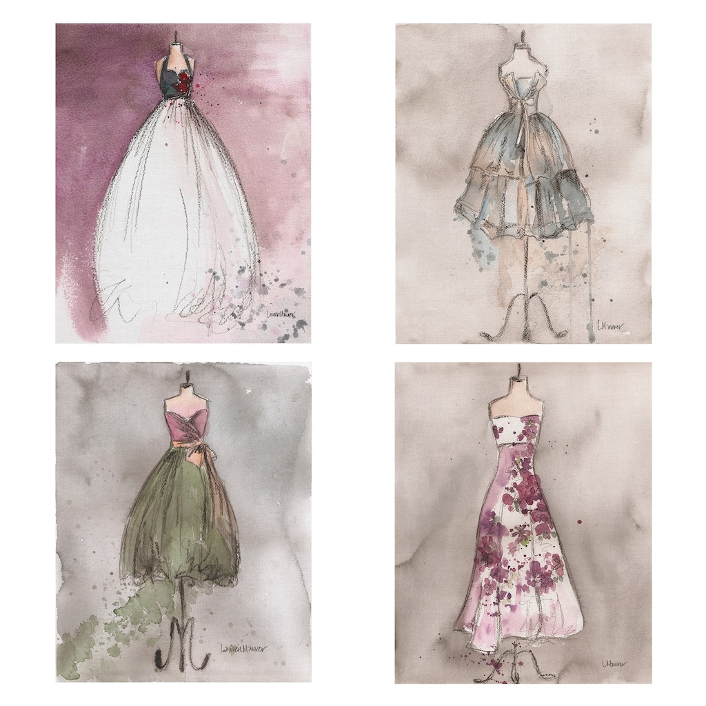 Brook, Champagne, Garden Party 2, Rosie by Lauren Maurer Canvas Art Prints