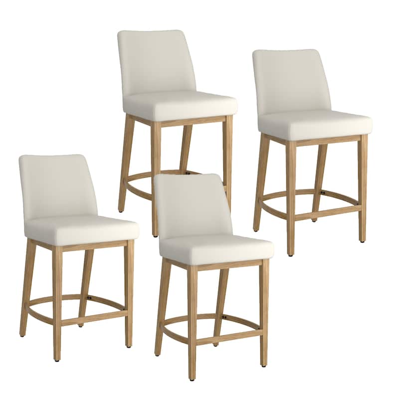 Modern Fabric and Metal 26" Counter Stool, Set of 4
