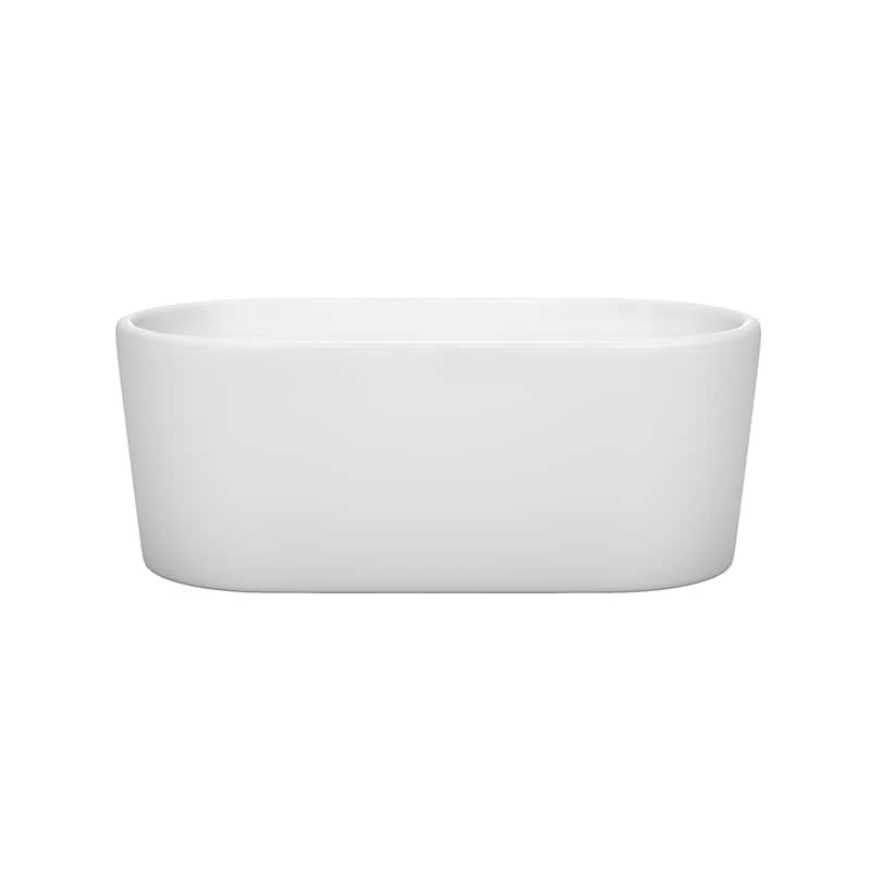 Wyndham Collection Ursula 59-inch White Freestanding Soaking Bathtub