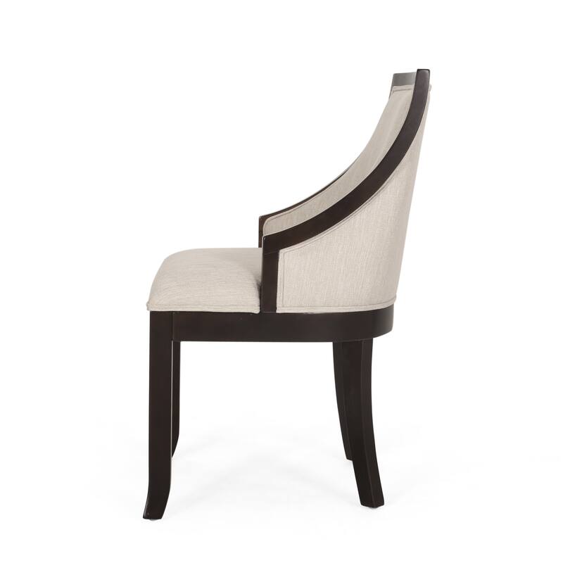 2PCS Fabric Dining Chair With Wood Frame