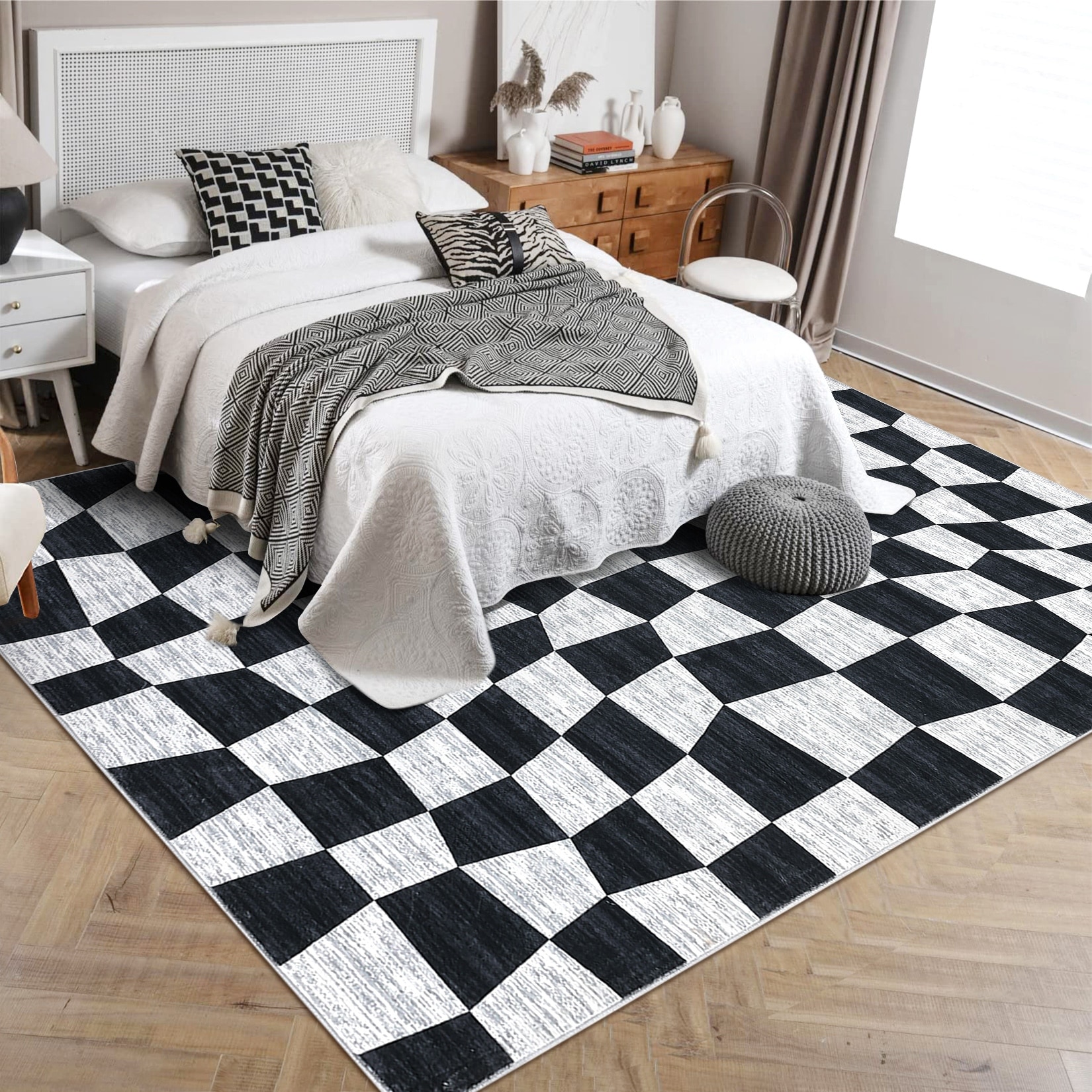 Garvee Irregular Geometric Checkered Area Rug - Overstock - 42988090