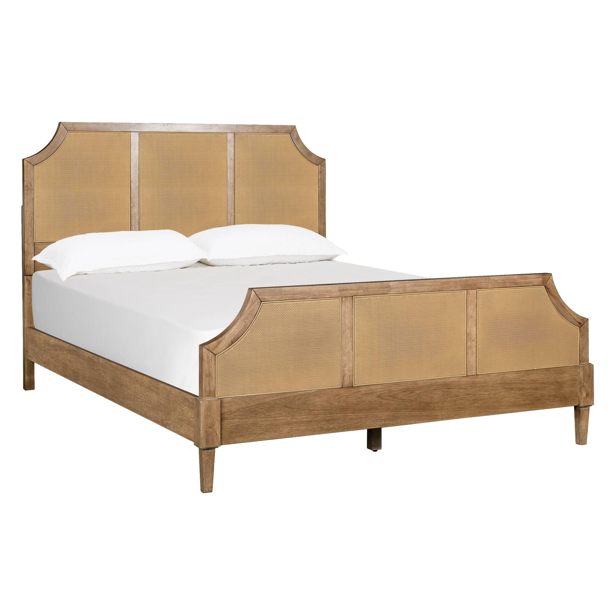 Martha Stewart Lily Pond Salina Woven Cane Queen Platform Bed - On