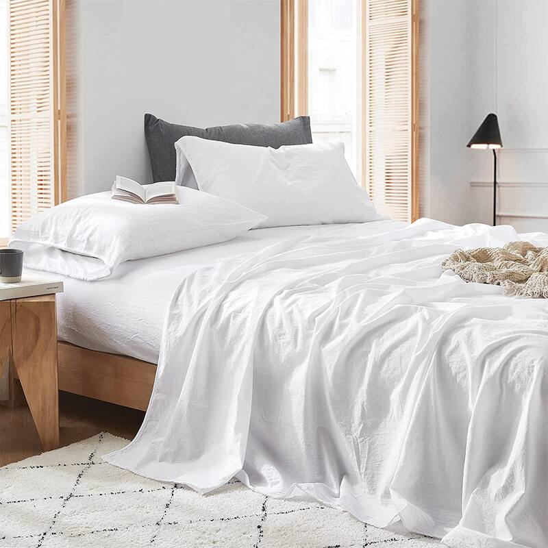 Terra é Pais - Tattered Edgings 100% Cotton Sheet Set - White