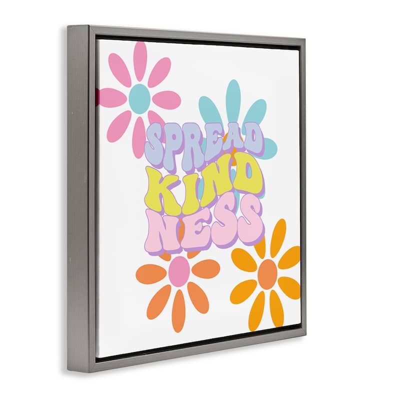 Stupell Groovy Spread Kindness Framed Floater Canvas Wall Art Design By Jesse Keith