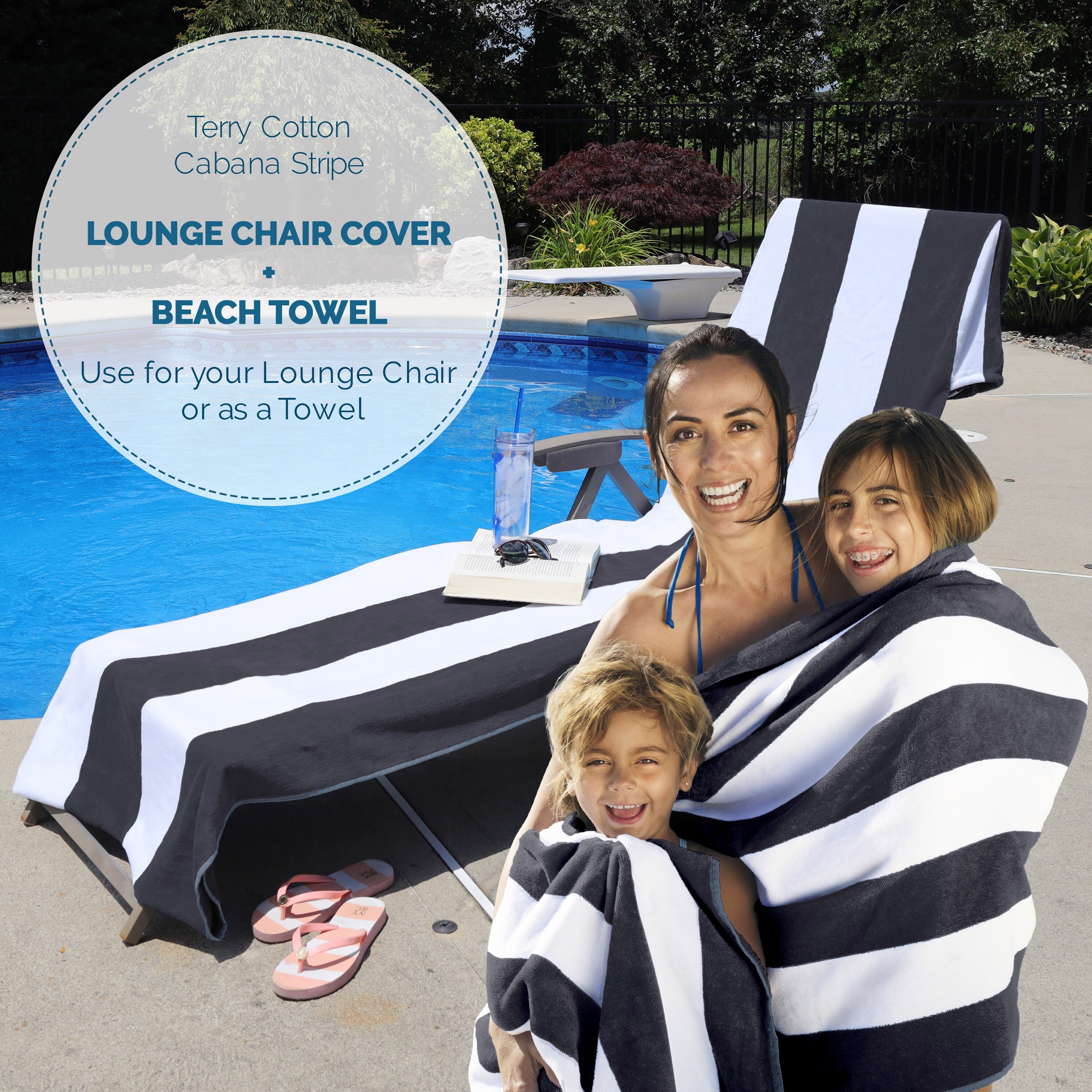 Superior Cotton Cabana Stripe Standard Size Towel/ Chaise Lounge Chair  Cover - On Sale - Bed Bath & Beyond - 34363359