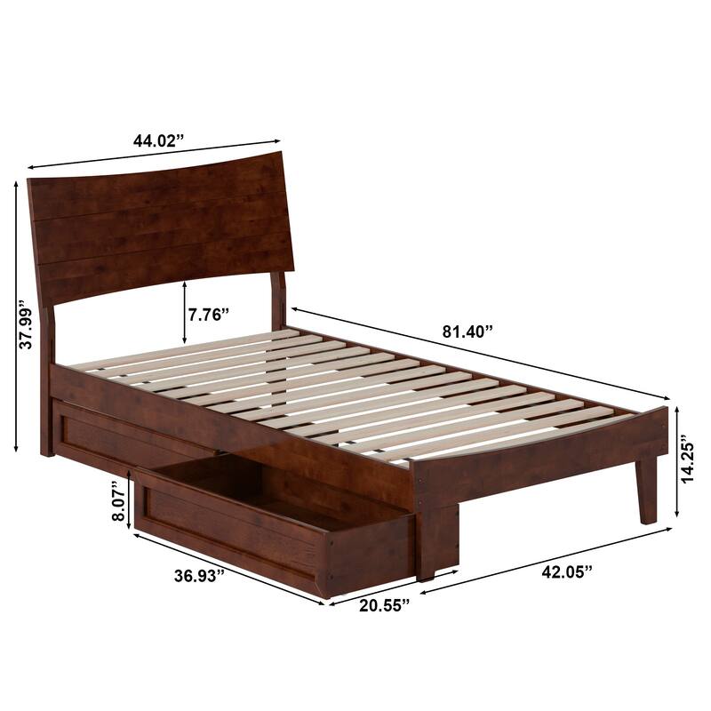 Phoenix Wood Platform Bed with Storage Drawers