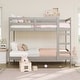 preview thumbnail 69 of 77, Walker Edison Simple Solid Wood Twin Over Twin Bunk Bed Grey