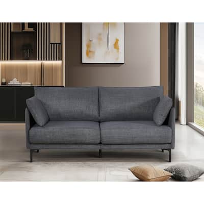 Christopher Knight Home - 2.5-Seater Sofa with USB Charging Port & Metal Legs
