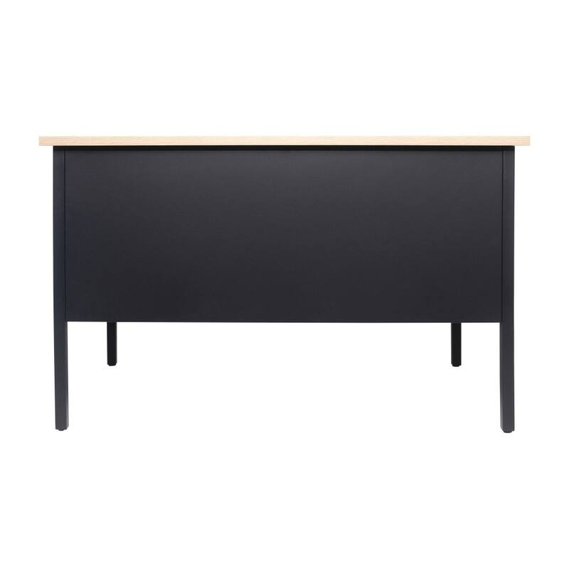 Commercial Right Side Single Pedestal Desk with 3 Locking Drawers