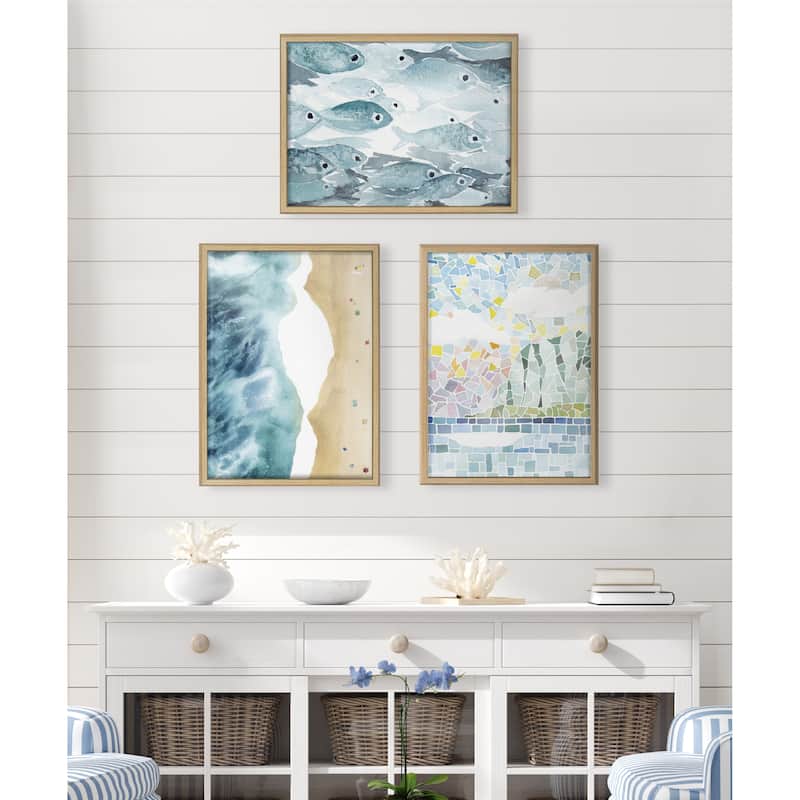 Kate and Laurel Blake 18x24 Aholehole Print Glass by Janet Meinke-Lau