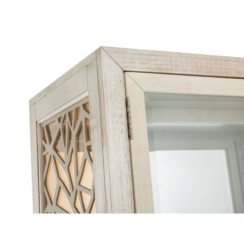 Magnussen Home Lenox Warm Silver And Acadia White Display Cabinet - 42''W x 18''D x 69.38''H
