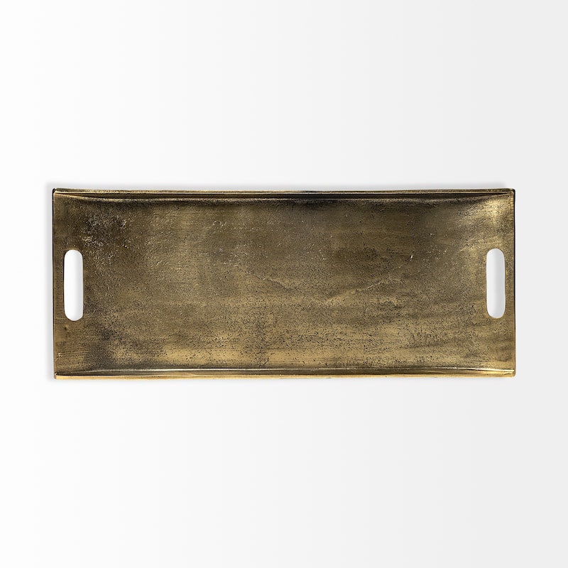 Drey 24L x 10W Gold Rectangular Tray - 24.0L x 9.8W x 1.0H