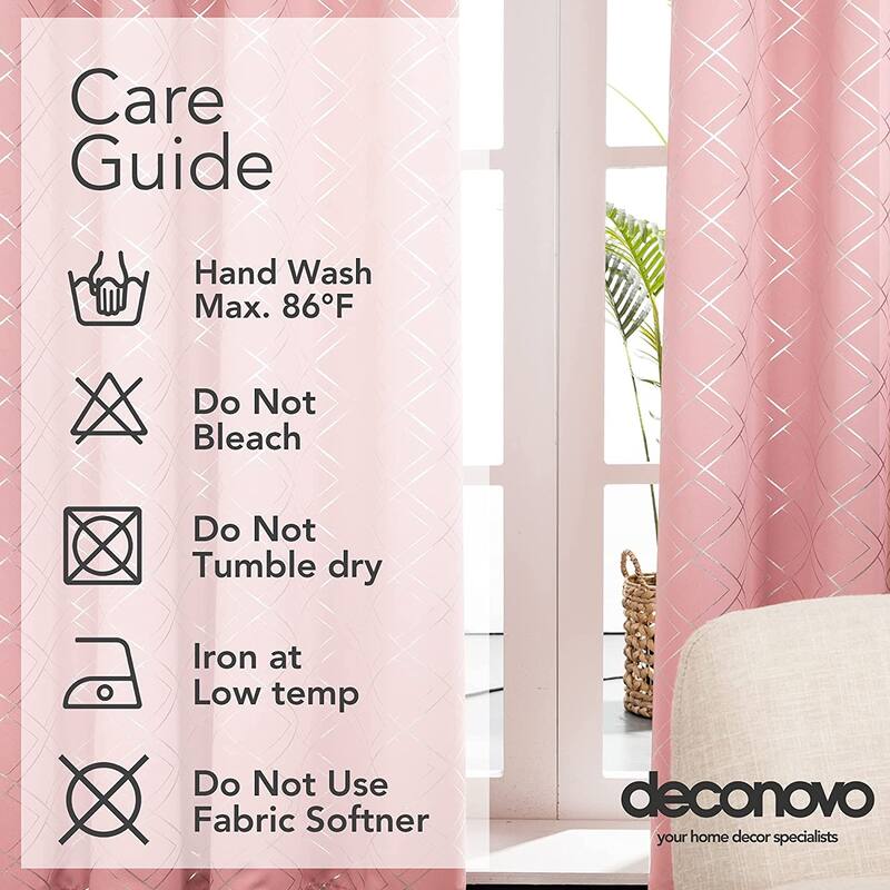Deconovo Silver Geometric Curtain Panel Pair(2 Panel)