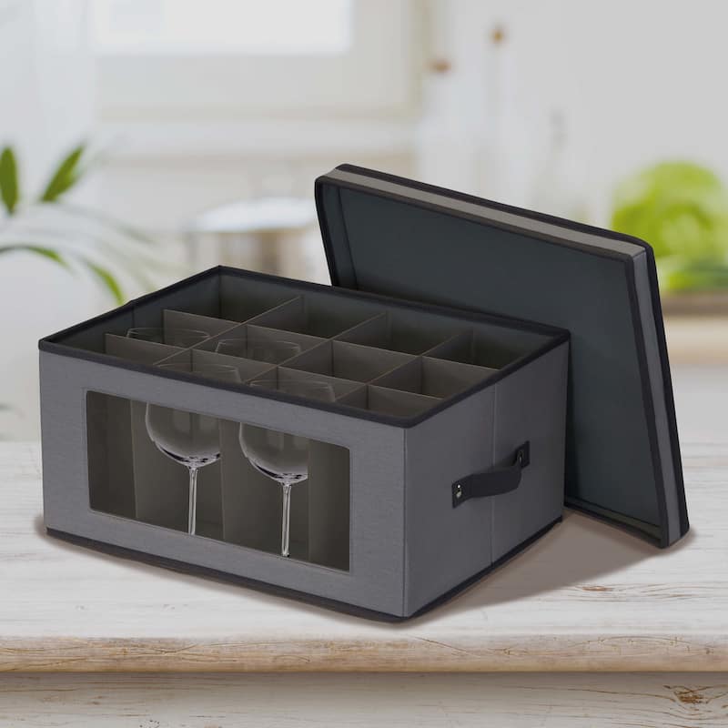 Household Essentials Balloon Wine Glass Storage Box - 14.0"L x 18.5"W x 8.5"H