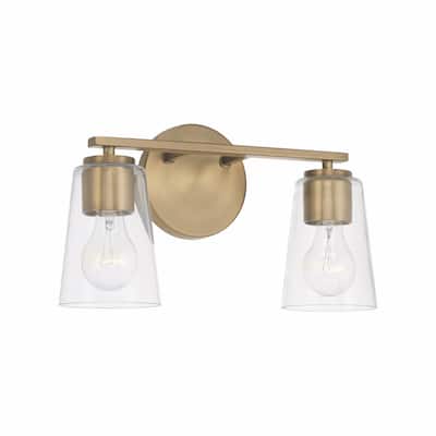 Portman 2-light Bath/ Vanity Fixture w/ Clear Glass