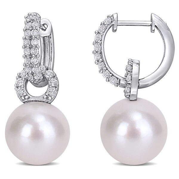 Stainless Steel Baroque Freshwater Cultured Champagne Pearl Dangle Earrings Stainless Steel Baroque Freshwater Cultured Champagne Pearl Dangle Earrings