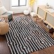 preview thumbnail 13 of 41, Hand-Crafted Euclid Viscose & Hair-on-hide Area Rug 2' x 3' - Black