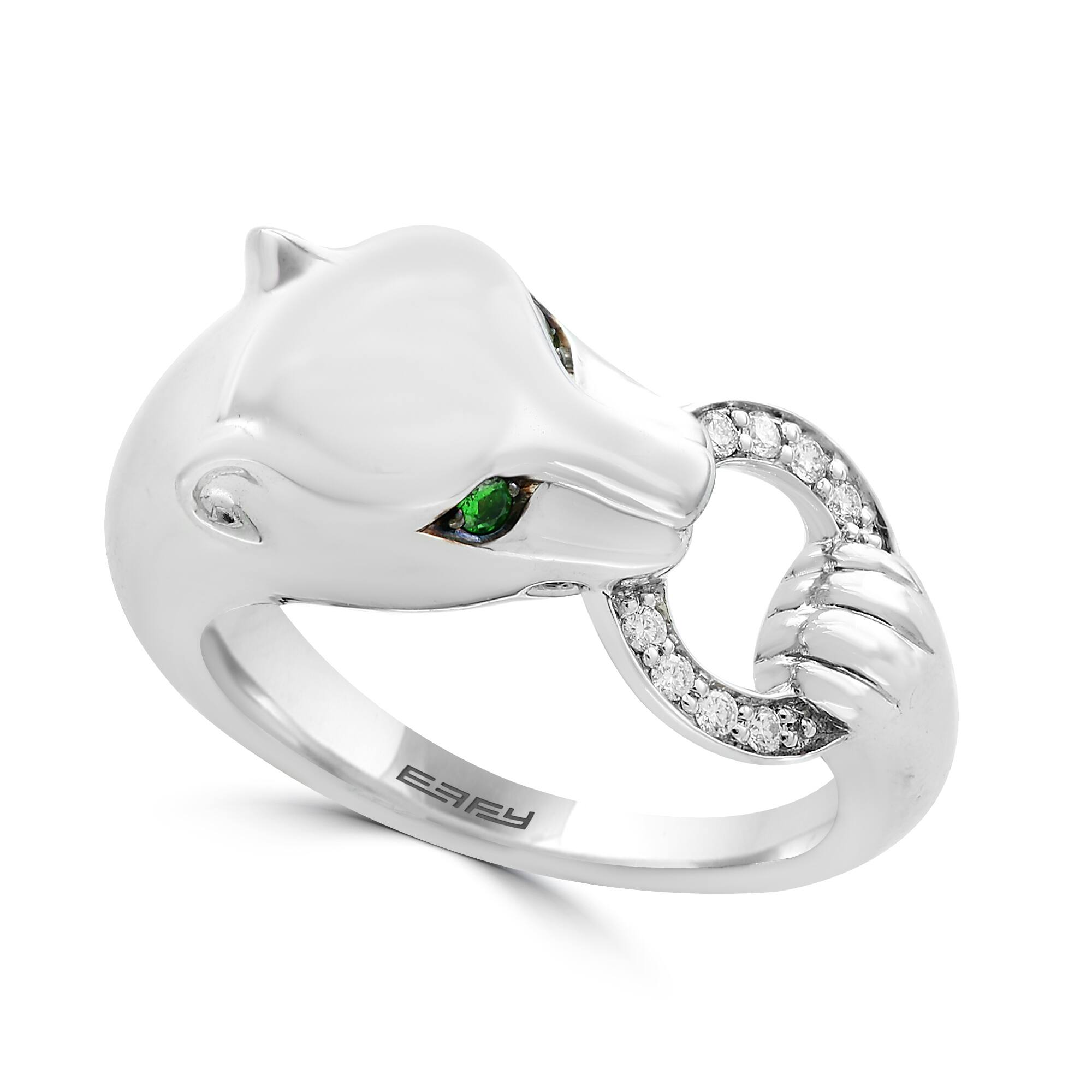 Shop Effy Jewelry Diamond Panther Ring With Tsavorite In 925 Sterling Silver 0 13 Twc On Sale Overstock 31804721