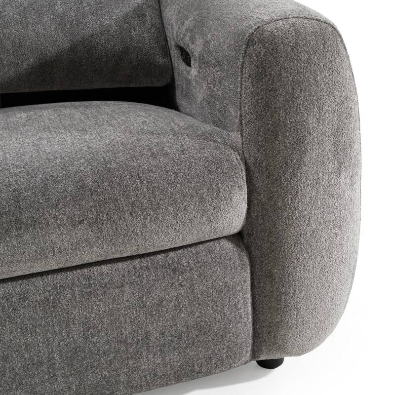 Divani Casa Brevig Modern Grey Fabric Sofa w/ 2 Recliners