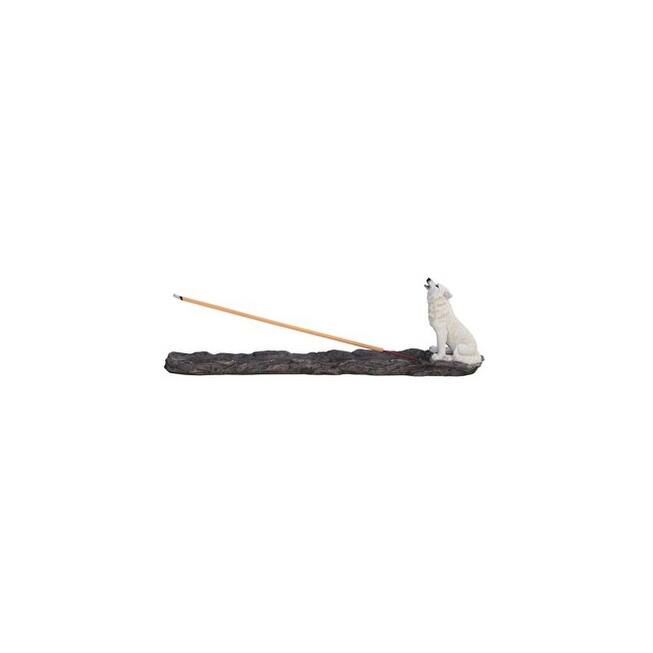 Q-Max 11" W Snow Wolf Call Incense Burner