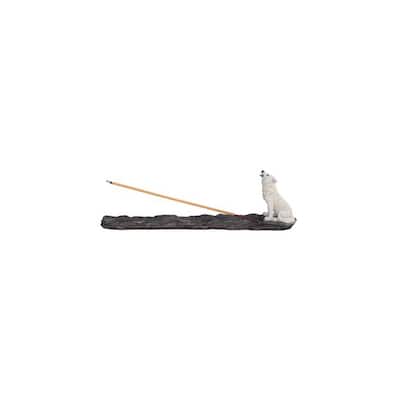 Q-Max 11" W Snow Wolf Call Incense Burner