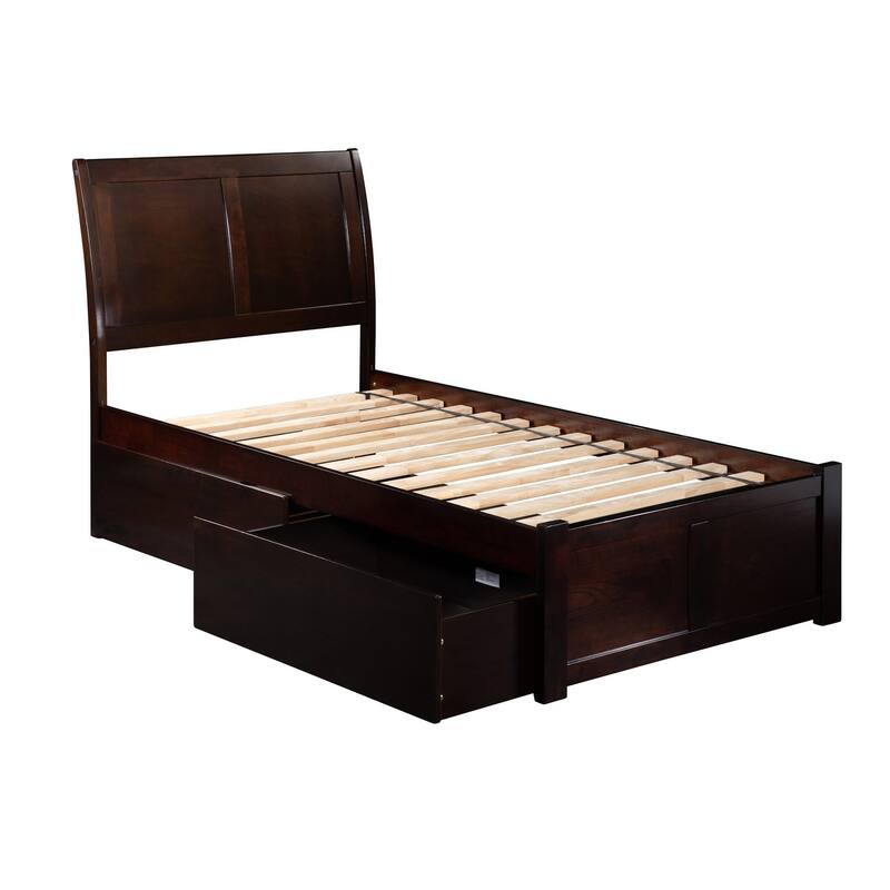 Platform Bed with Storage & Turbo Charger - Headboard, Slats & Rails Included