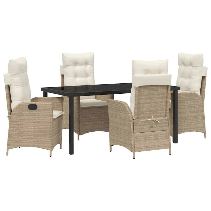 vidaXL Garden Dining Set with Cushion Poly Rattan