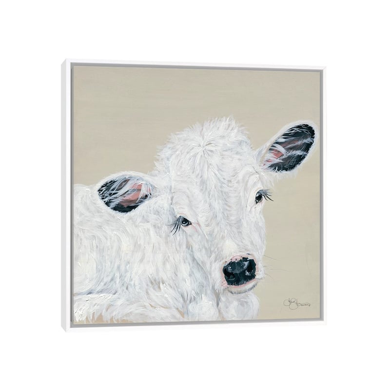 iCanvas "White Calf" by Hollihocks Art Framed Canvas Print - White - 37x37