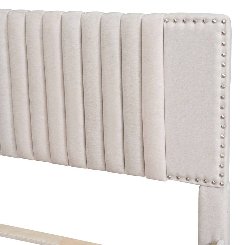 Classic Platform Bed with 2 Drawers & 1 Trundle
