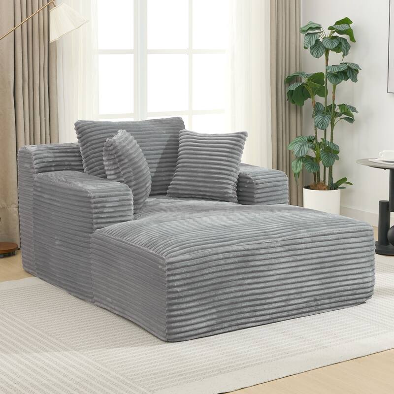 Chaise Sofa Bed with Pocket Cushion - Grey