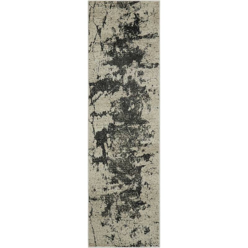Nourison Maxell Modern Abstract Ombre Grey Ivory Area Rug