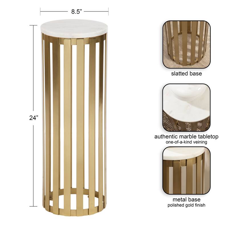 Kate and Laurel Paynter Marble Drink Table
