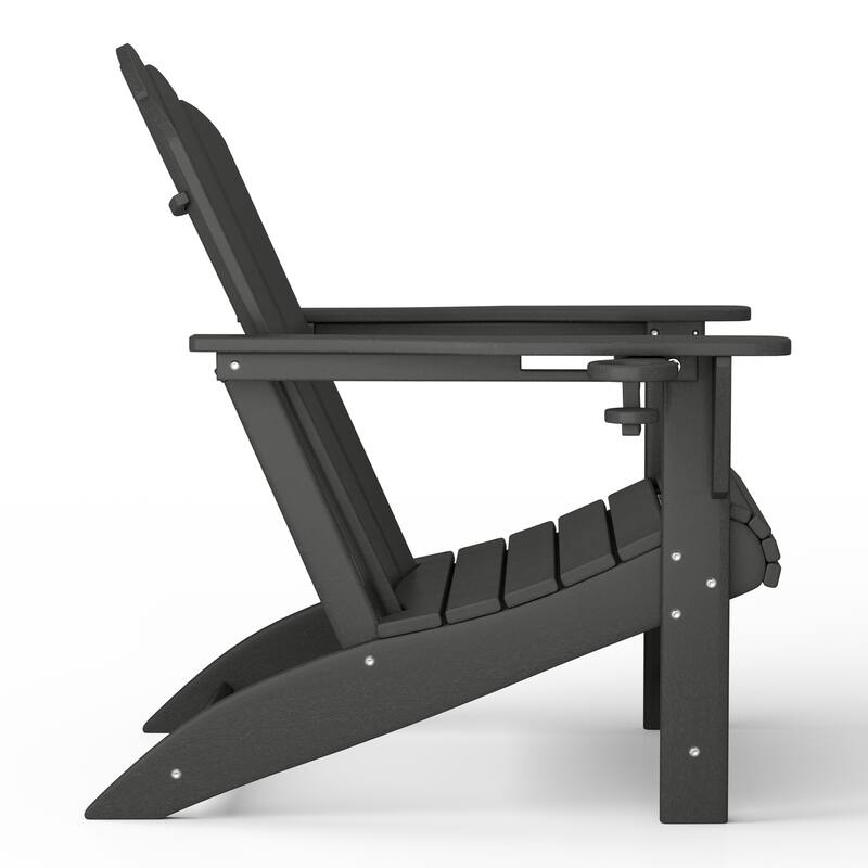 Aderson Outdoor Poly Adirondack Chair with Side Table 3-Piece Set