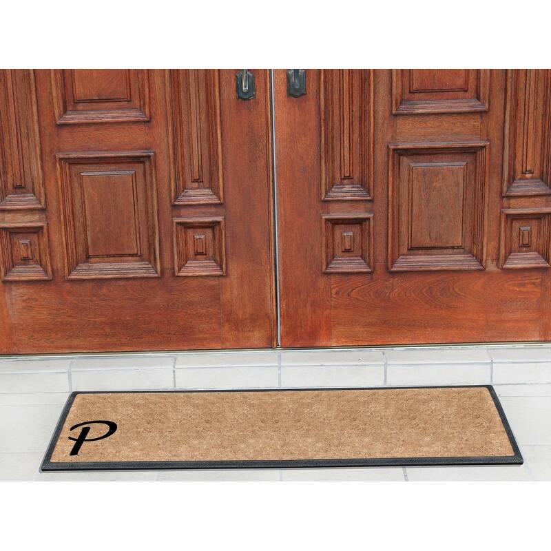 Rubber/Coir Molded Lucida 16-inch x 48-inch Monogrammed Doormat