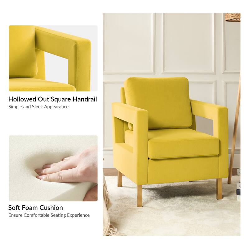 Valentina Modern Upholstered Accent Armchair with Gold Legs Set of 2 by HULALA HOME