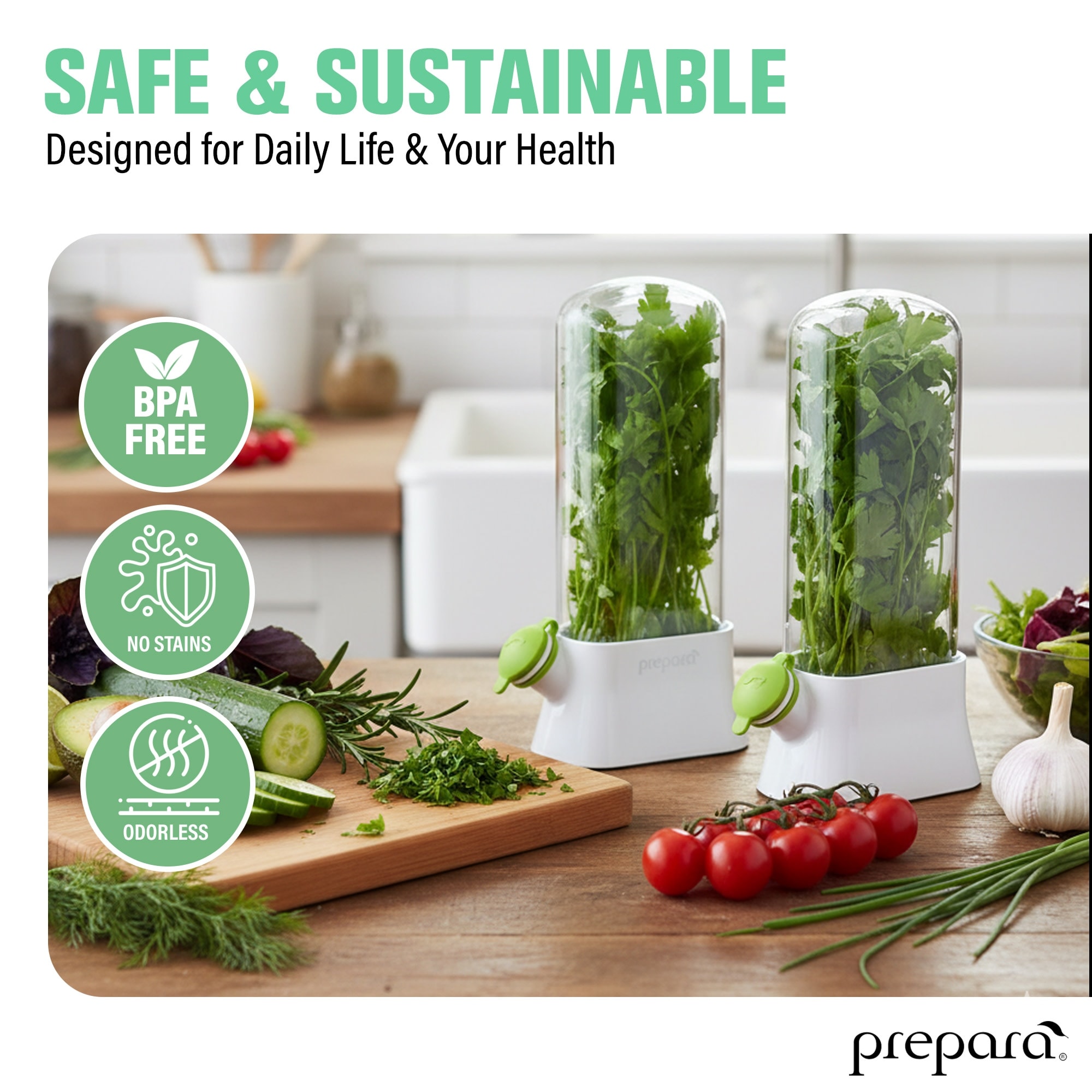 Prepara Set of 2 Herb Savor Fresh Herb Keeper - On Sale