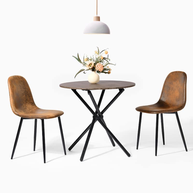 Round Table - Modern and Elegant Design for Home, Dining room, Office, and Outdoor Use - Media Brown 246