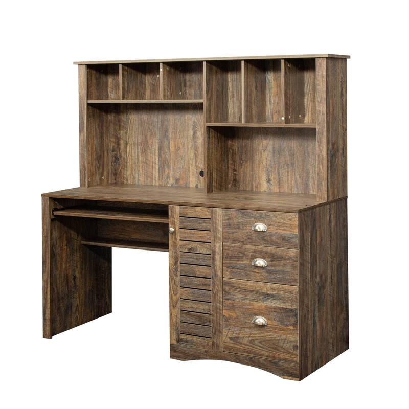 Nestfair Computer Desk with Shelves and Drawers