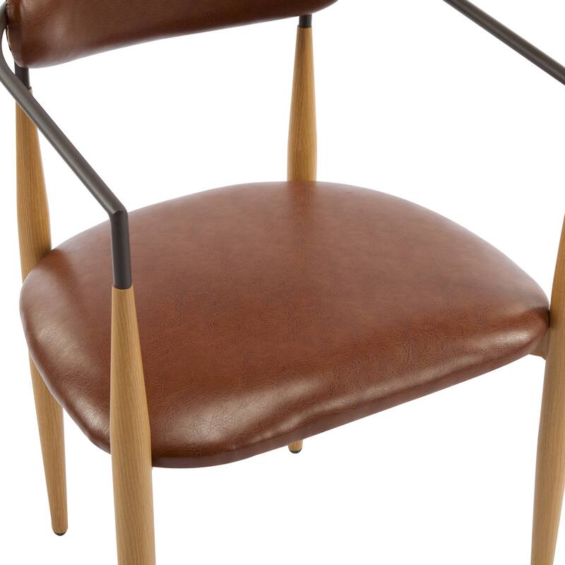 Modern Industrial Elmore Upholstered Dining Chairs (Set of 2) with Iron Frame by Christopher Knight Home