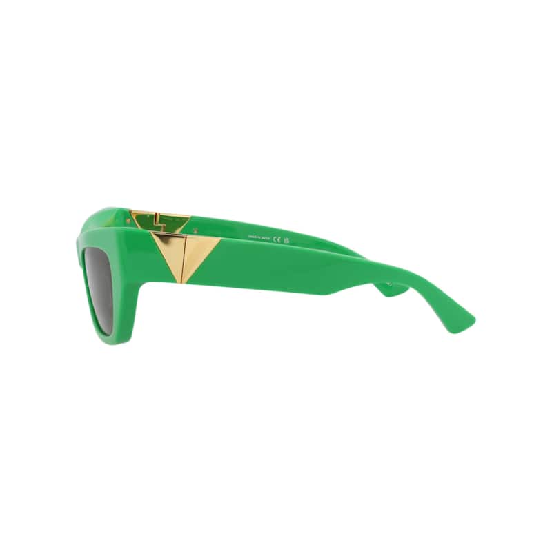 Bottega Veneta Cat Eye-Frame Acetate Sunglasses, Solid Grey Toned Green Lens, Shiny Solid Green Frame