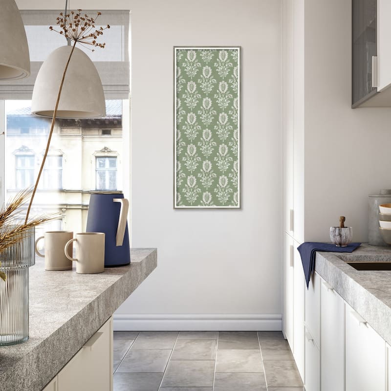 Amanti Art Framed Fabric Pinboard Floral Focus Pattern VH Panel by Beth Grove Printed Bulletin Board - Board Size 16 x 40